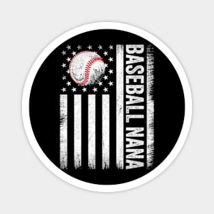 Baseball Nana Player American US Flag Patriotic 4th of July Magnet